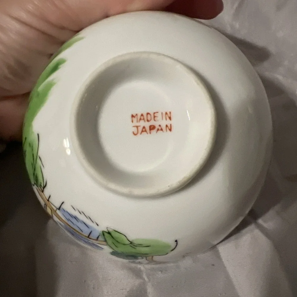 Vintage Antique 19th Century Chinese Rice Bowl - Porcelain, Fisherman